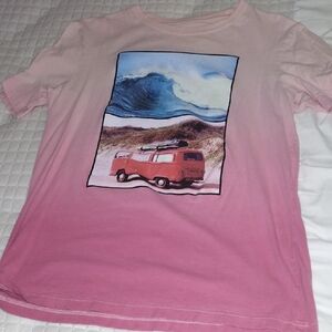 Aeropostale Pink Ombre T-Shirt with Surf Van Graphic